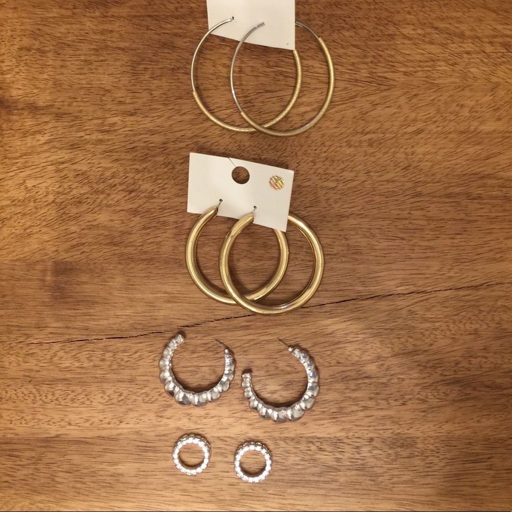 Gold & Silver Hoop earring and ring set